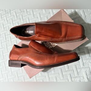 Stacy Adams Men's Cognac Leather Slip-Ons